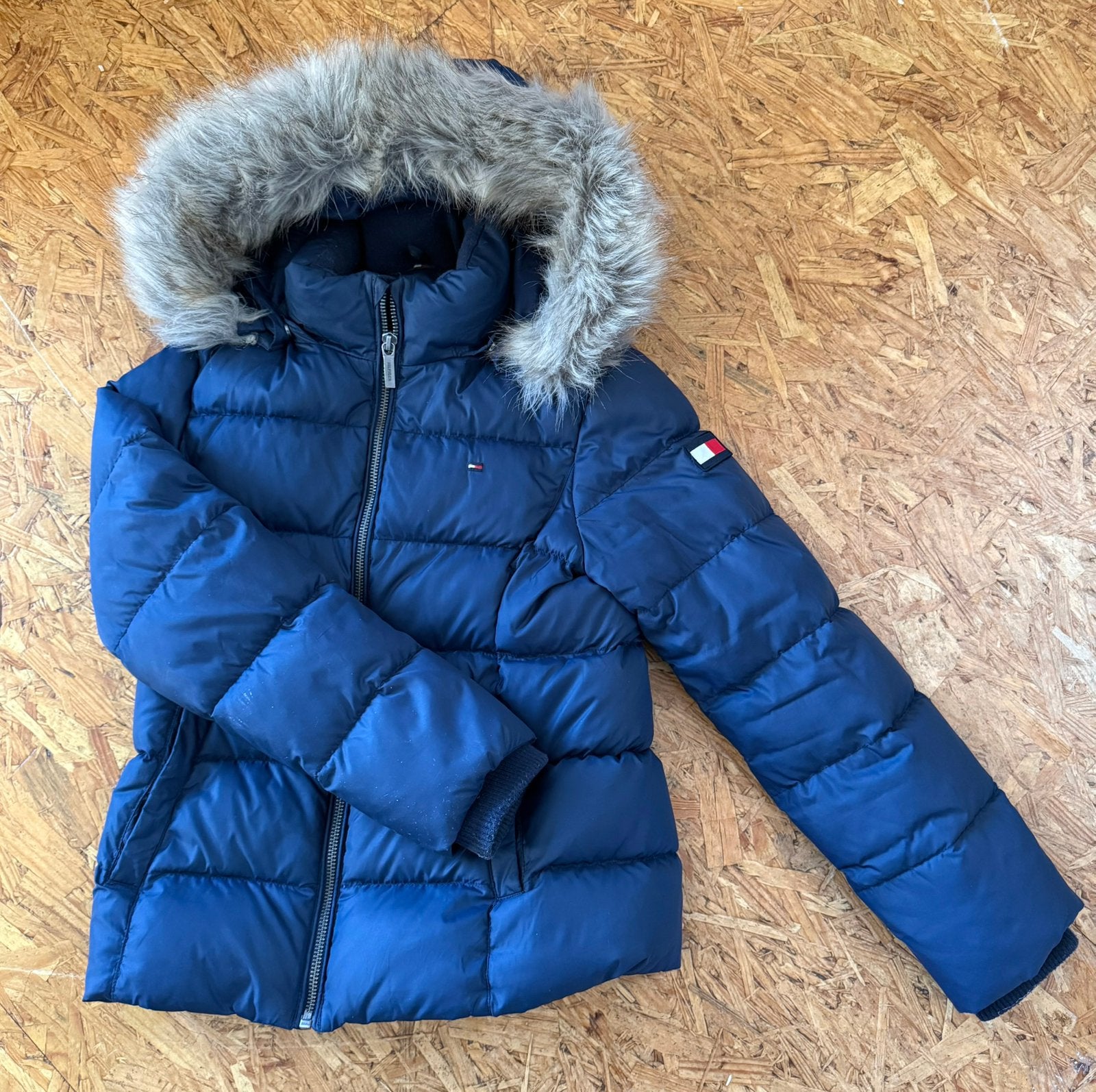 Donkerblauwe winterjas meisje, Kinderen en Baby's, Ophalen, Zo goed als nieuw, Meisje, Jas