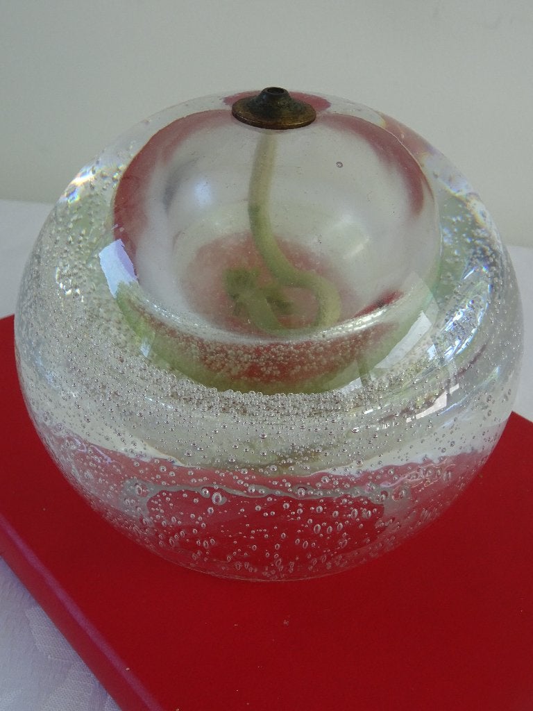 Olie lamp spijkerglas olielamp vintage bubbel glas oil lamp, Overige materialen, Ophalen of Verzenden, Zo goed als nieuw, Kandelaar