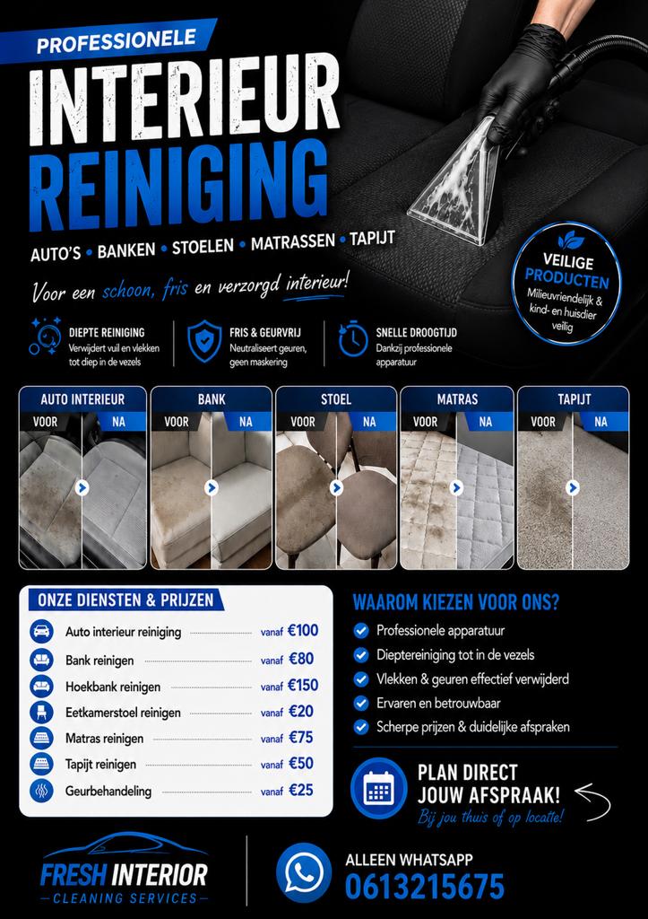 Interieur reining, Diensten en Vakmensen, Schoonmakers en Glazenwassers, Schoonmaken woning