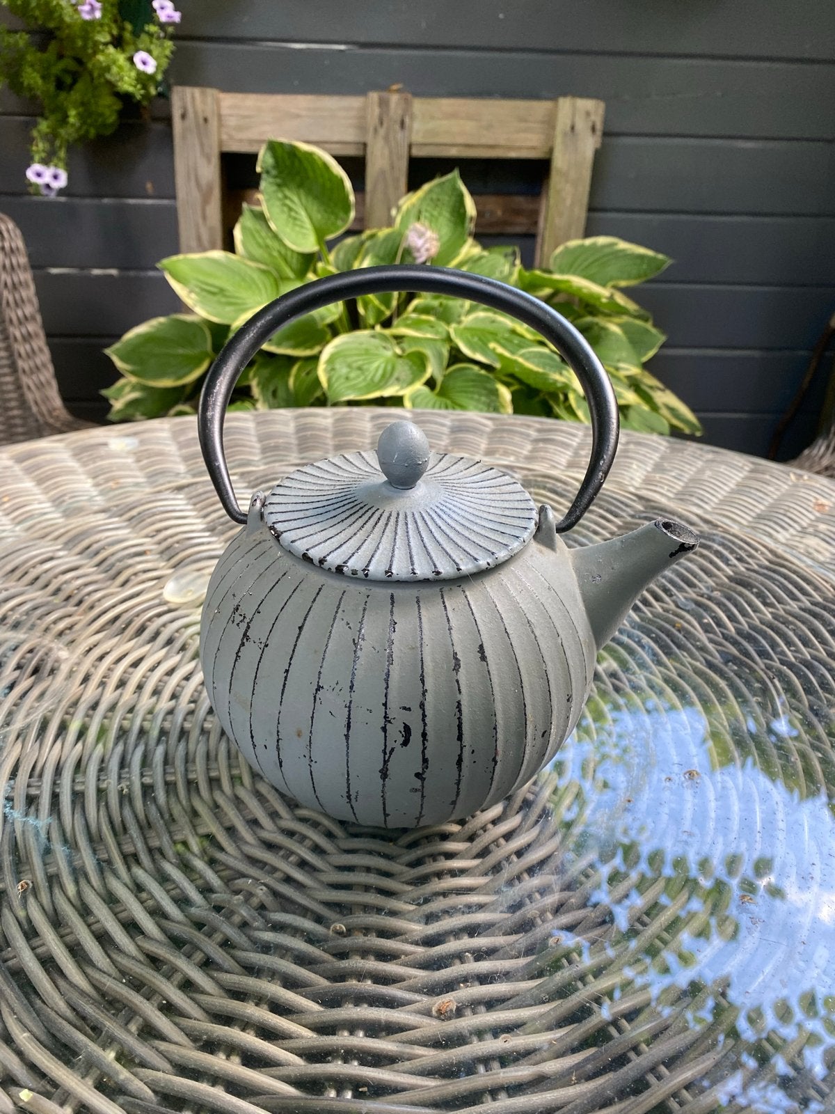 Gietijzeren theepot - Grijs, Theepot/fluitketel, Gebruikt, Ophalen of Verzenden, Metaal