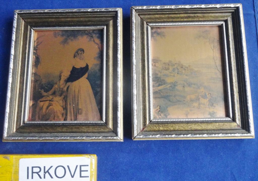 TWEE GRAVURES OP KOPER! * In Lijst *, Antiek en Kunst, Kunst | Etsen en Gravures, Dagelijks leven, Verzenden, 9 cm, Gravure