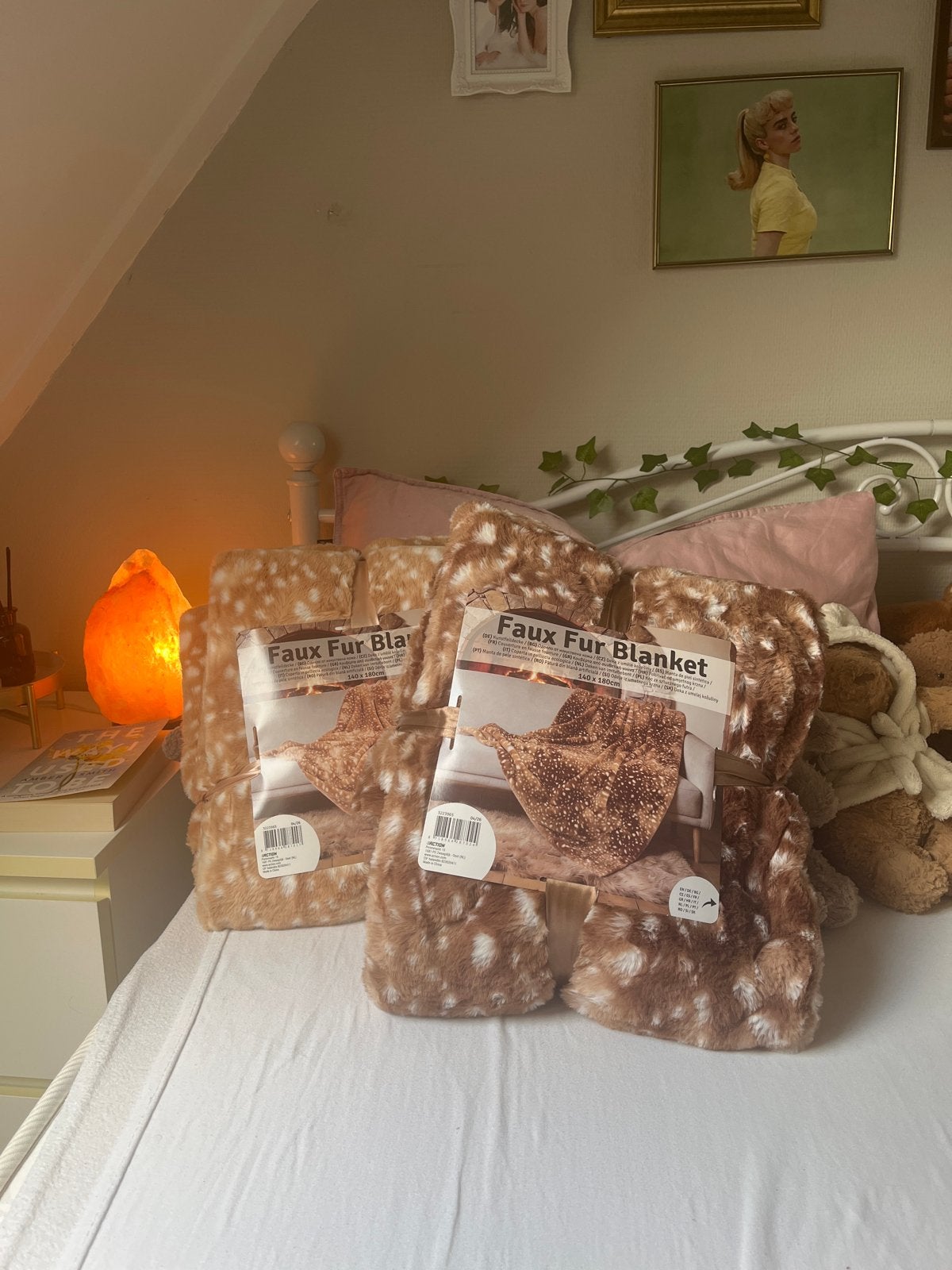 Nieuwe Faux Fur Deken - Hertenprint - Zacht en Warm, Huis en Inrichting, Woonaccessoires | Plaids en Woondekens, Ophalen of Verzenden