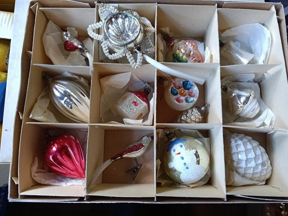 Vintage kerstballen kwikglas - hele doos, Ophalen of Verzenden, Nvt, Nvt, Nvt