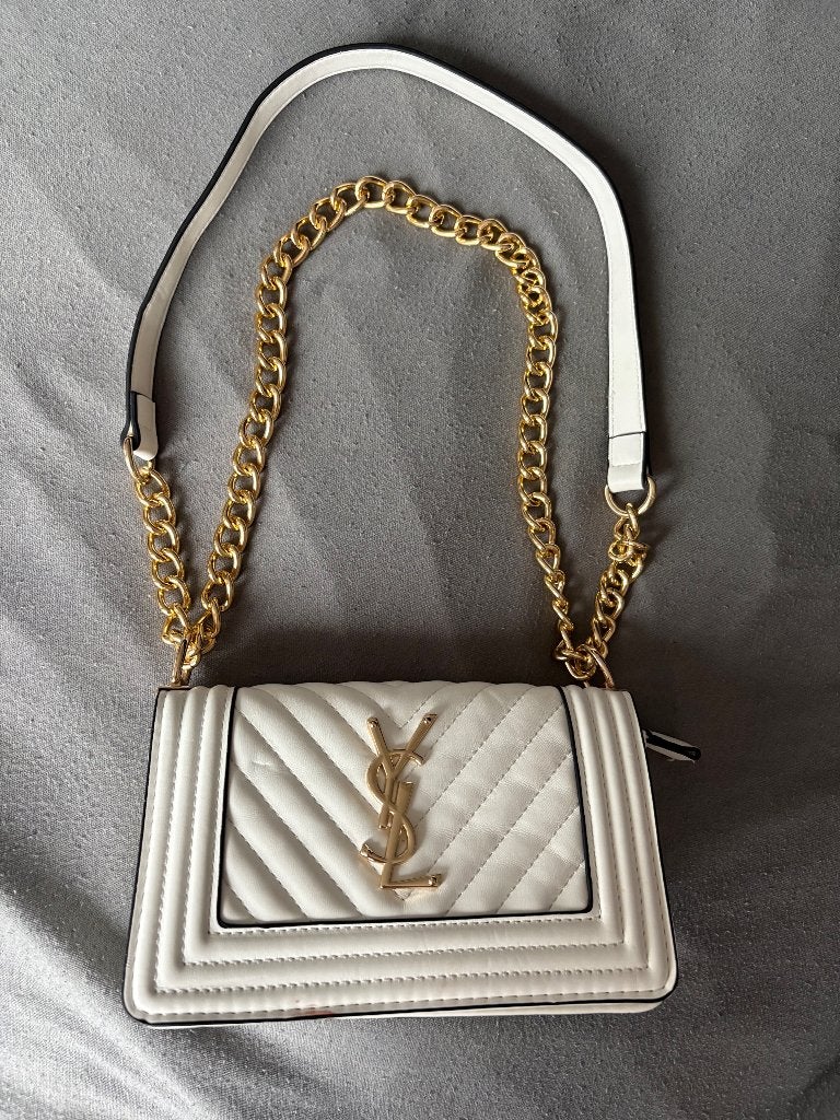 YSL tas, Ophalen of Verzenden, Zo goed als nieuw, Wit, Schoudertasje