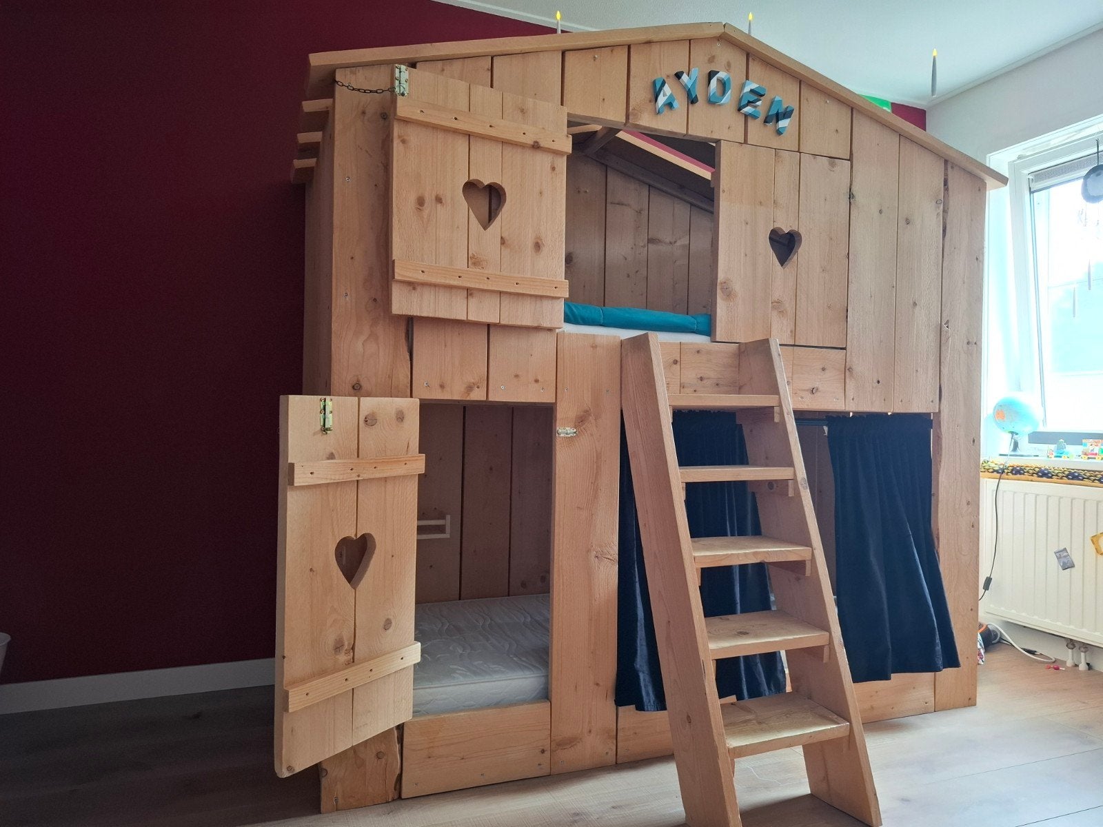 Boomhut bed. Hoogslaper/stapelbed steigerhout, Kinderen en Baby's, Kinderkamer | Stapelbedden en Hoogslapers, Ophalen, Hoogslaper