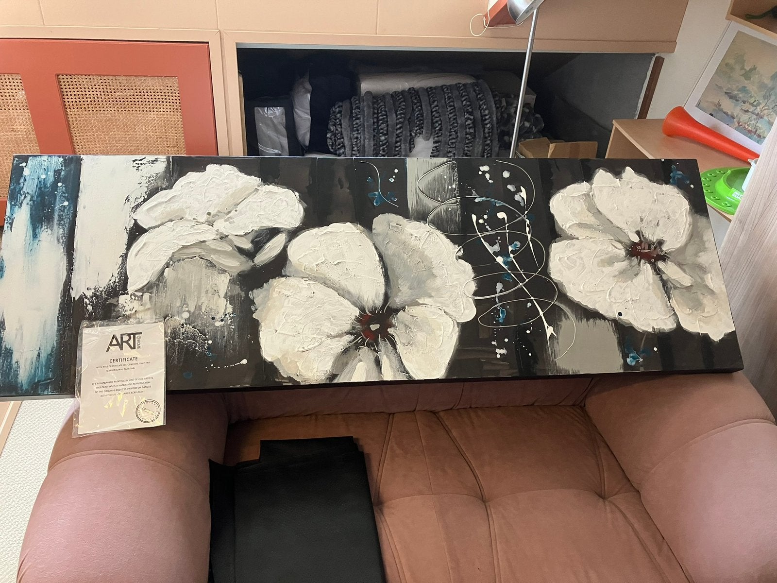 Schilderij, Antiek en Kunst, Kunst | Schilderijen | Modern, Ophalen, Acrylverf, Op houten frame, Bloemen