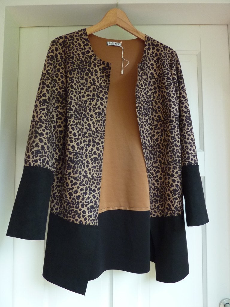 Panterprint, Jacket Josette, camel,zwart, M/L,blazer, blouse, Maat 38/40 (M), Meerkleurig, Nieuw, Ophalen of Verzenden