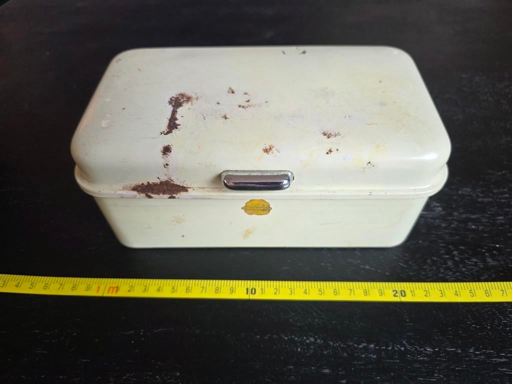 Vintage Brabantia stalen bakje - Broodtrommel/Opbergbox, Ophalen of Verzenden