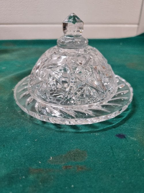 botervloot kristal glas vintage, Antiek en Kunst, Ophalen of Verzenden