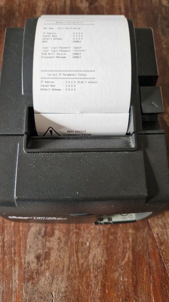 STAR TSP100 Ticket RJ45 Network Receipt Printer LAN, Computers en Software, Zwart-en-wit printen, Gebruikt, Verzenden, Printer
