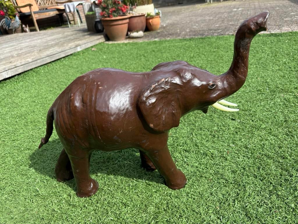 Vintage leren olifant – Omersa stijl - uit de jaren ‘70-‘80, Ophalen of Verzenden, Zo goed als nieuw