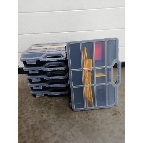 6 Nieuwe Sorteerkoffers met losse verdeling 31.2x23.8x5.1cm, Ophalen, Overige typen, Minder dan 40 cm, Nieuw