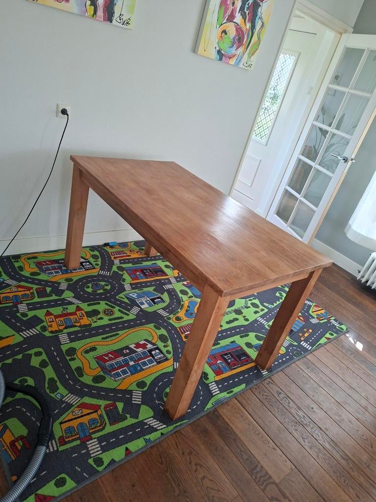Teaktafel - Robuuste Eettafel 140 cm x 80 cm, Ophalen, Teakhout, 50 tot 100 cm, 150 tot 200 cm