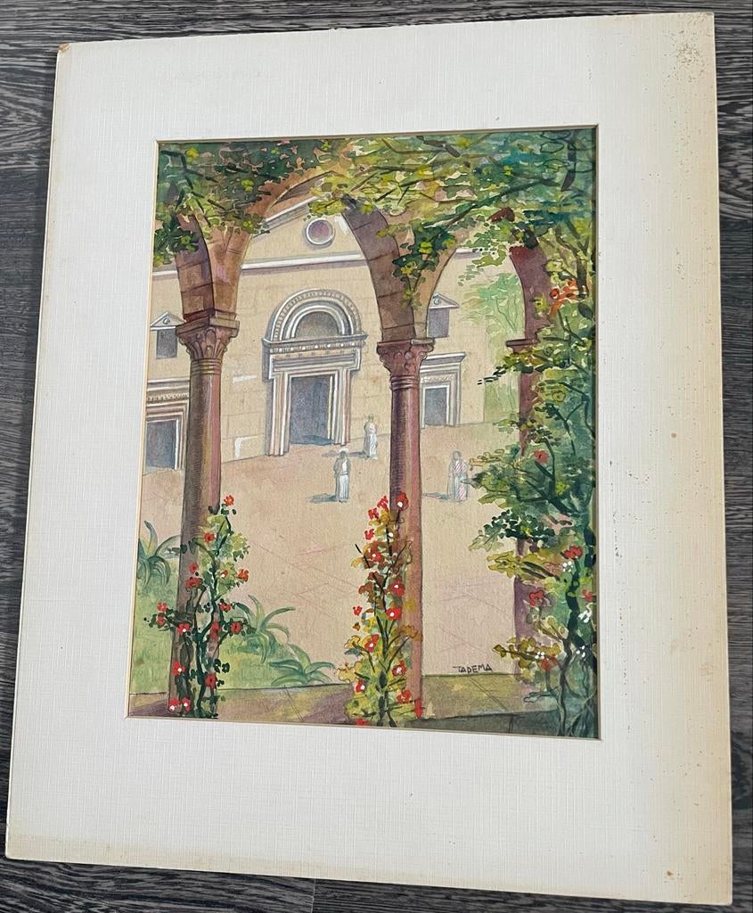 Schilderij Auke Anne Tadema - Byzantijnse Synagoge, Antiek en Kunst, Kunst | Schilderijen | Klassiek, Ophalen of Verzenden