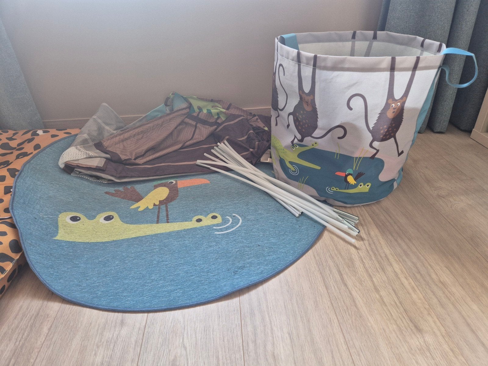 Kura bedtent/vloerkleed/opbergtas jungle (Ikea), Ophalen, Zo goed als nieuw