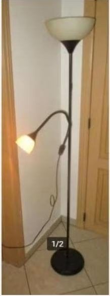 Leuke Retro Metalen Staande Lamp met leeslamp, Ophalen of Verzenden, Zo goed als nieuw, Metaal, 150 tot 200 cm