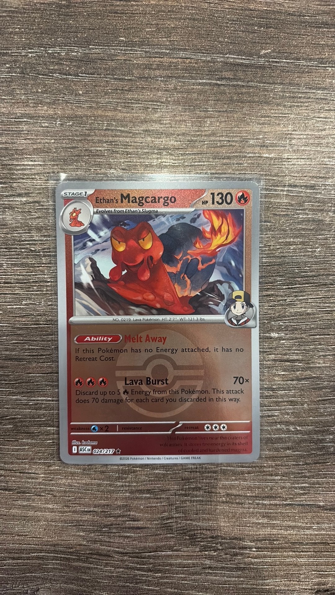 ASC Ethan’s Magcargo 024/217 Ball Reverse holo, Ophalen of Verzenden, Zo goed als nieuw