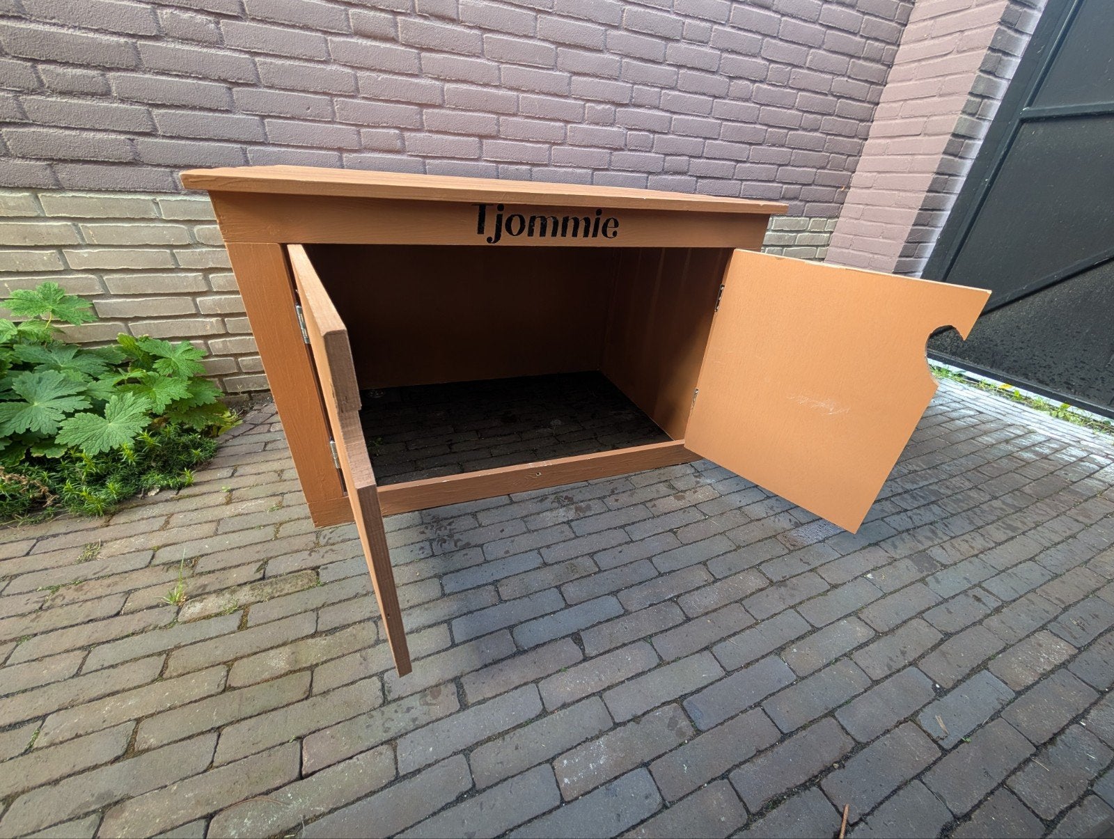 Houten hondenhok - ophalen gratis, Gebruikt, 65 tot 100 cm, Hondenhok, Ophalen of Verzenden