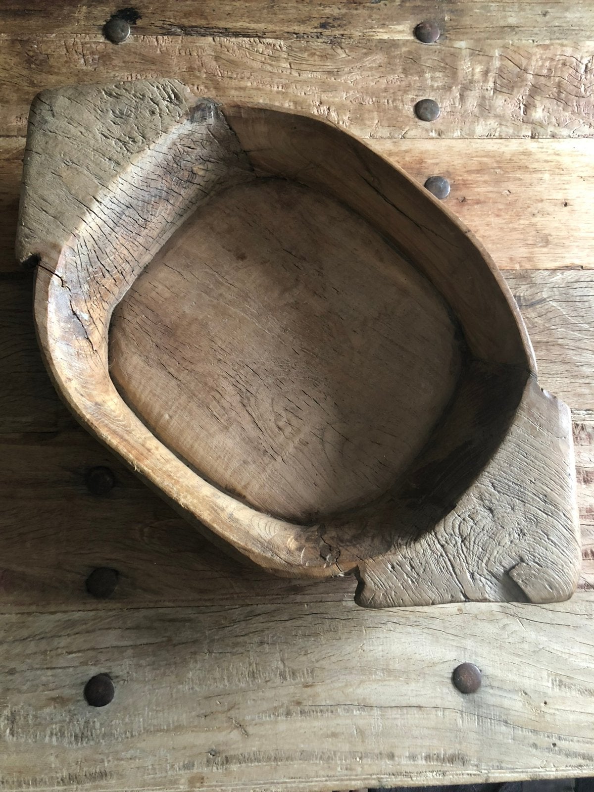 Landelijke grote oude houten trog, Ophalen of Verzenden, Zo goed als nieuw, Rechthoekig, Hout