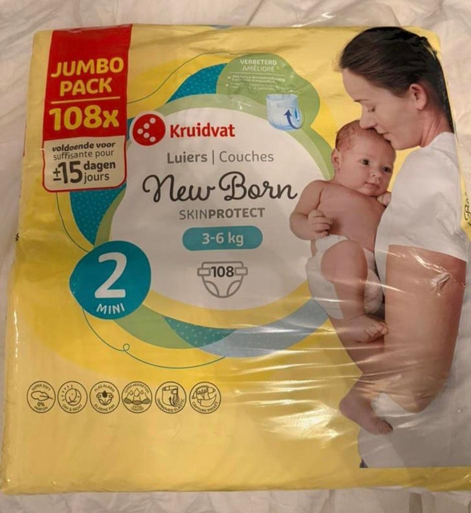 Kruidvat New Born Luiers Maat 2, Kinderen en Baby's, Kinderspulletjes, Nieuw, Ophalen of Verzenden