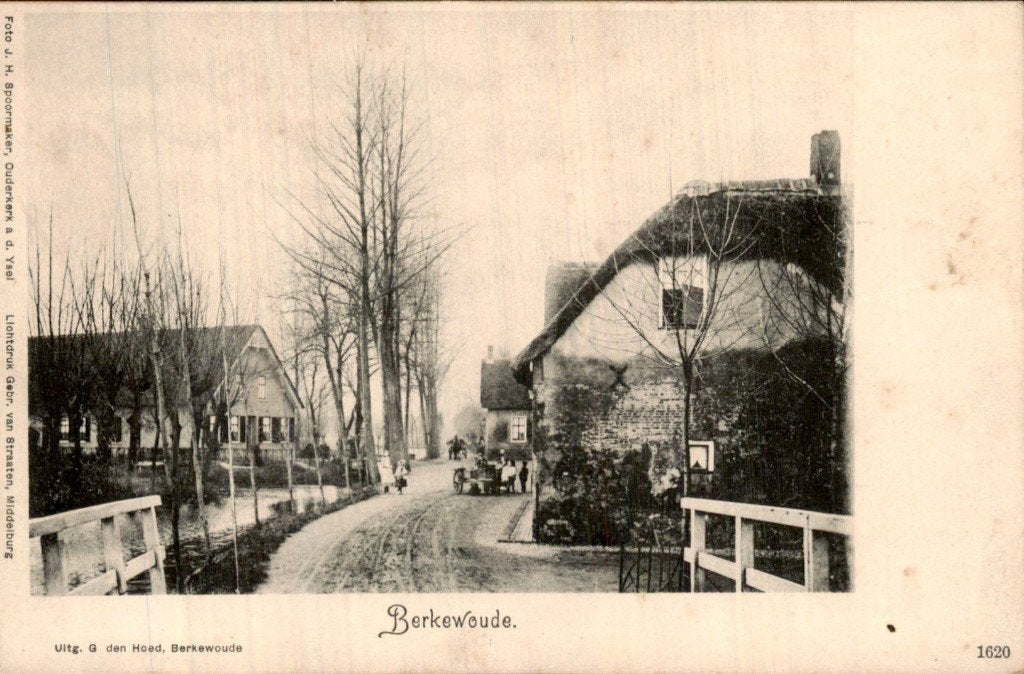 Berkewoude - Brug - Dorpsstraat, Ophalen of Verzenden, Voor 1920, Ongelopen, Zuid-Holland