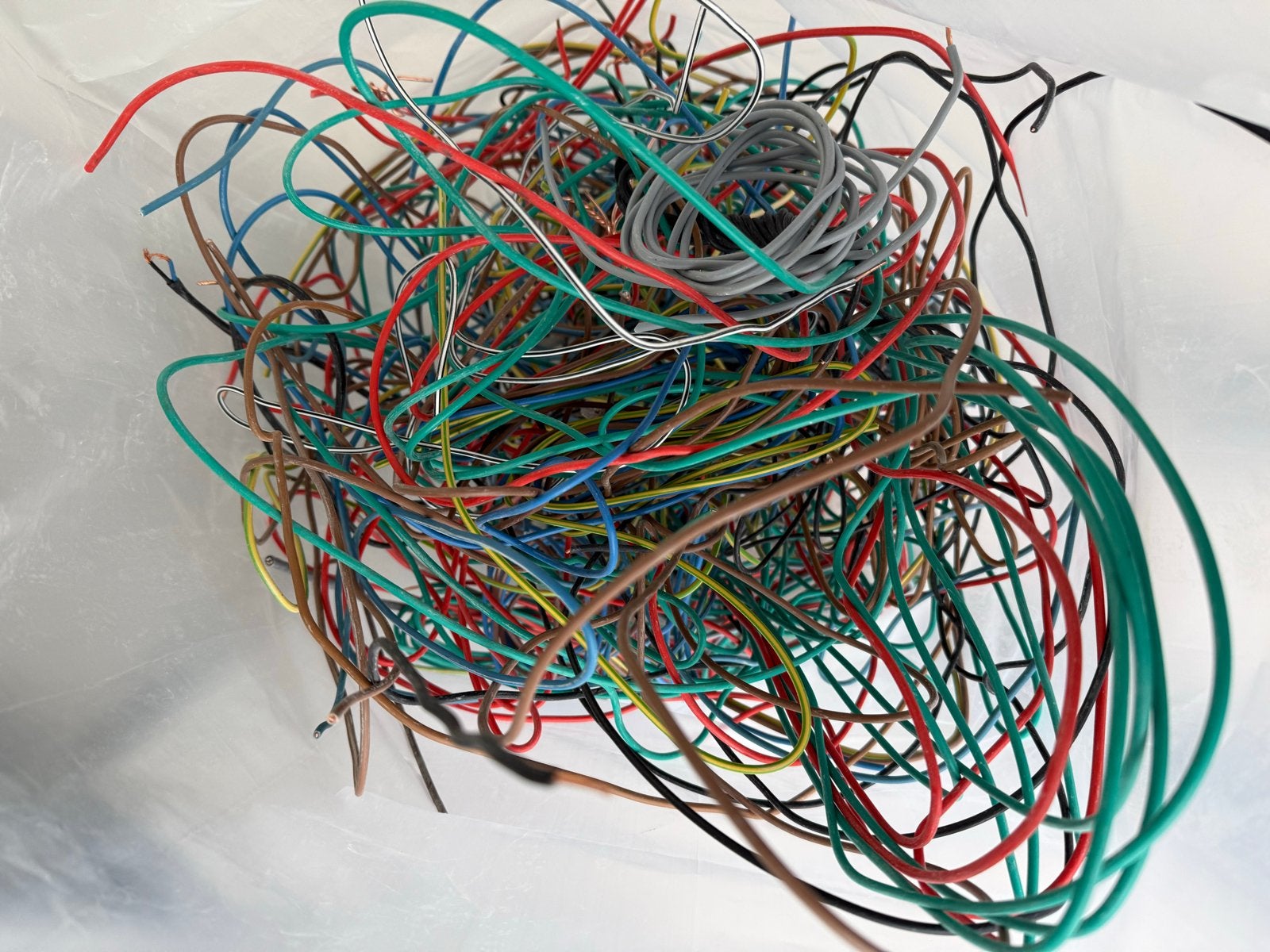 Oude elektra kabels (koper) - diverse kleuren en lengtes, Doe-het-zelf en Verbouw, Elektra en Kabels, Ophalen, Gebruikt, Kabel of Snoer