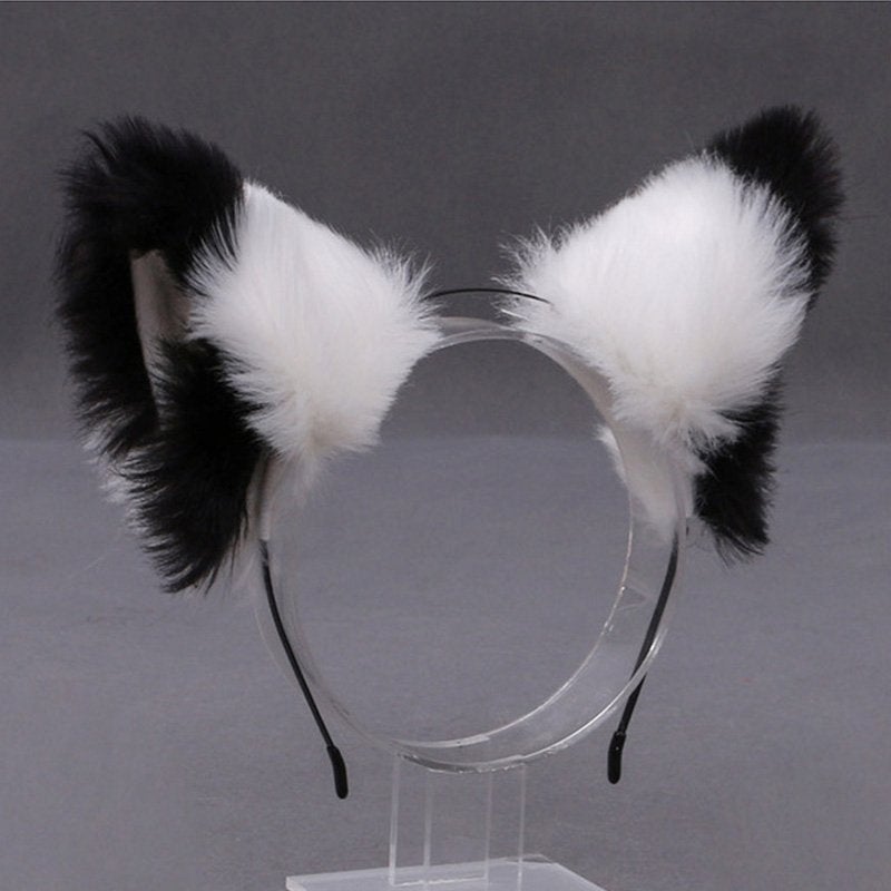 Wit Zwarte Katten Oren Vossen Oren Furry Fursuit Cosplay, Verzenden, Nieuw, Overige typen