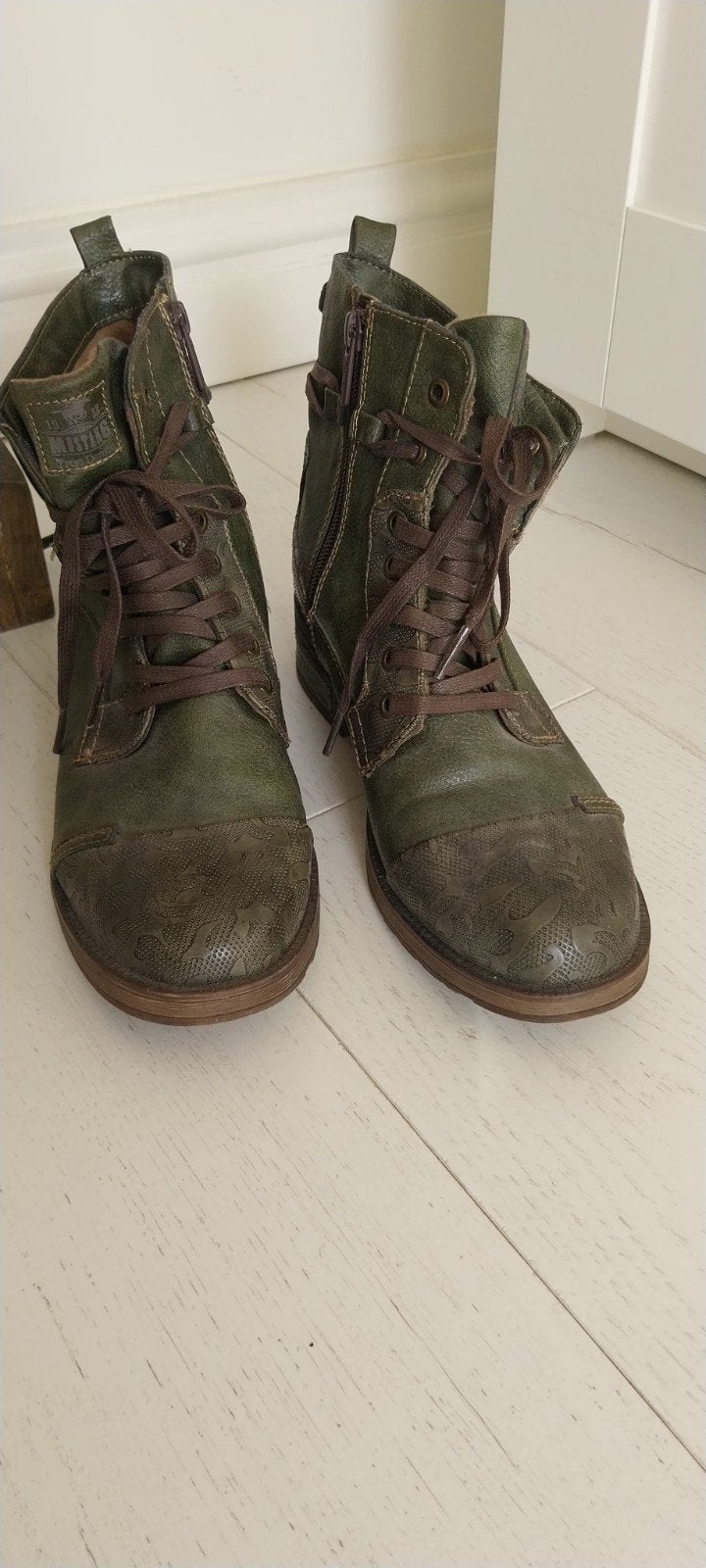 Mustang dames veterlaarzen - Groen, Ophalen of Verzenden, Zo goed als nieuw, Mustang, Groen