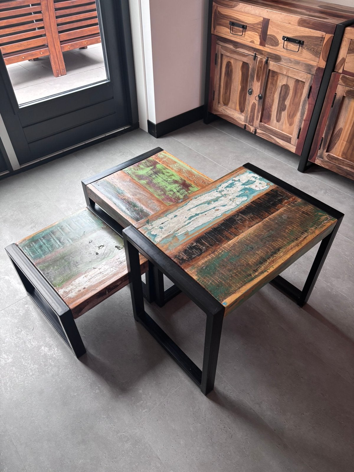 Salontafelset, Huis en Inrichting, Ophalen, Zo goed als nieuw, Rond, 50 tot 100 cm