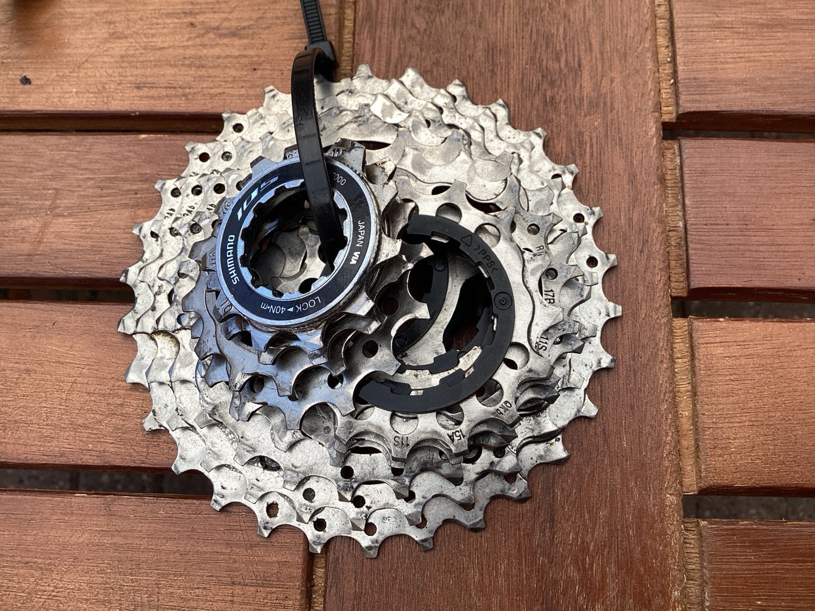 Shimano Cassette 11 speed 105, Gebruikt, Staal, Ophalen of Verzenden, Derailleur of Ketting