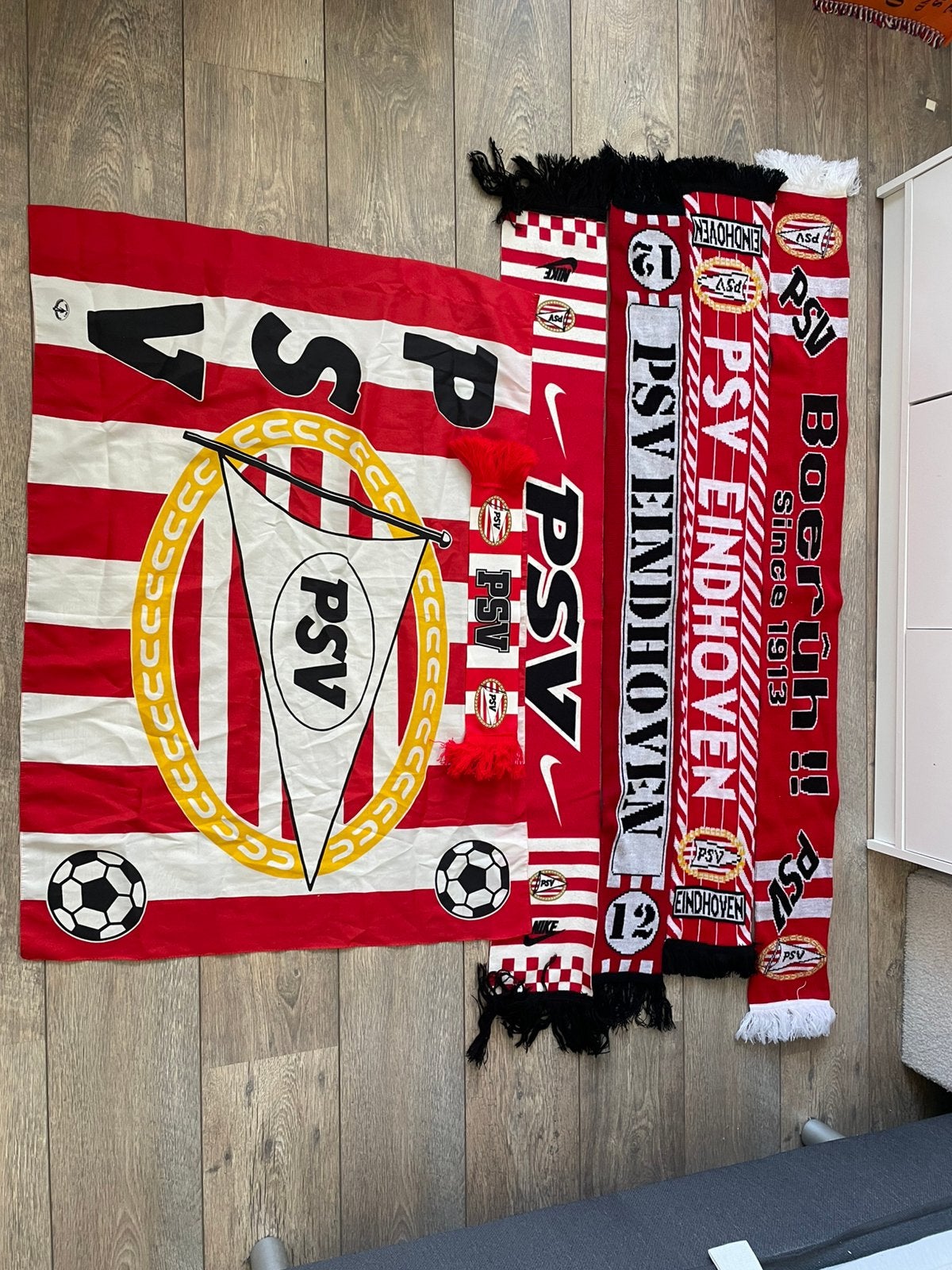 Grote PSV Eindhoven Set - 15 Sjaals + Vlag, Ophalen of Verzenden, Zo goed als nieuw