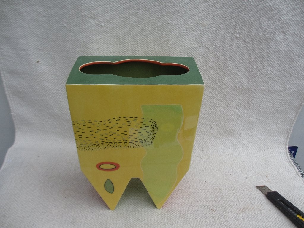 Kunstobject / vaas Ines de Booy, Antiek en Kunst, 28 cm, Meerkleurig, Vaas, Ophalen of Verzenden