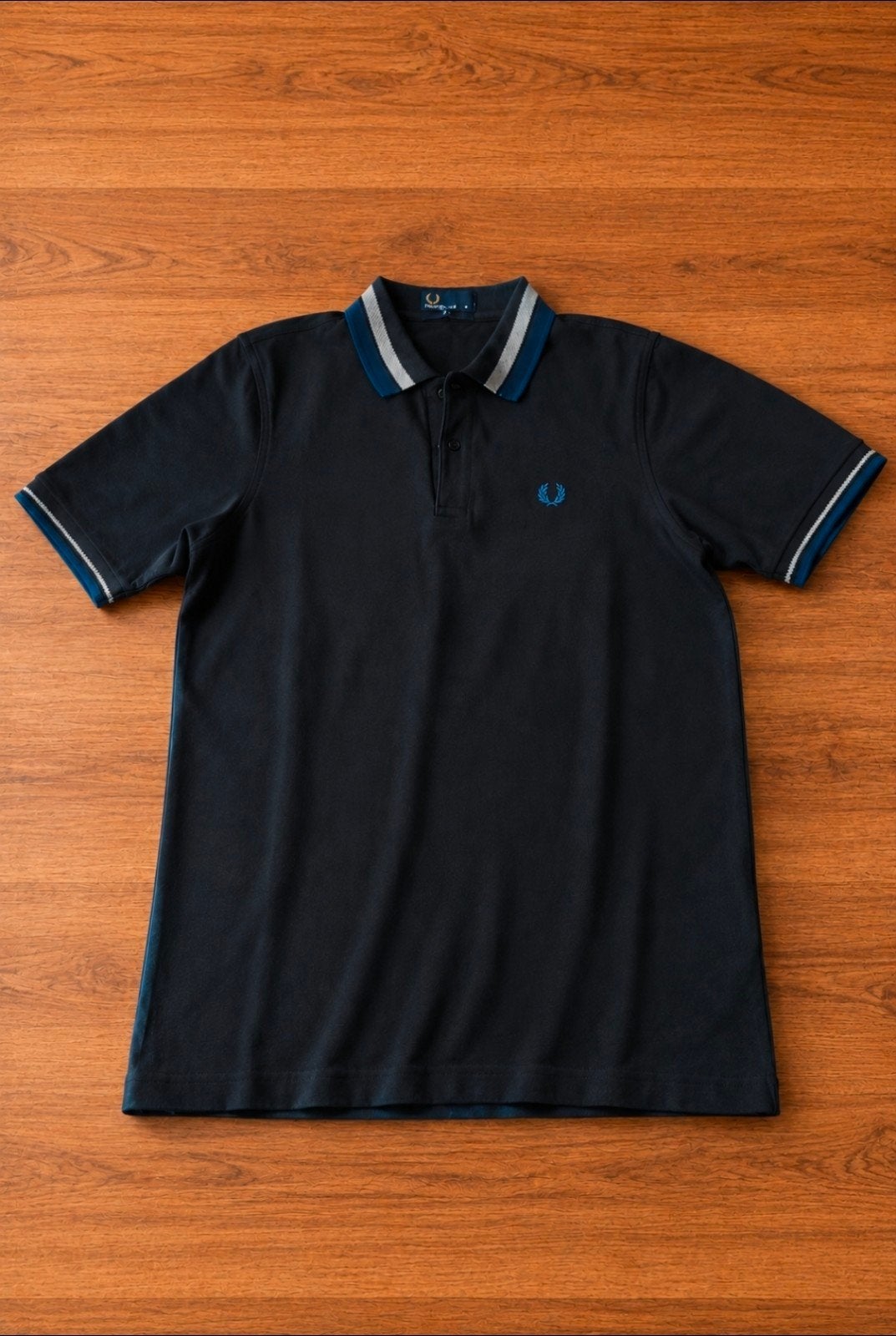 Fred Perry Polo Shirt Maat M - Donkerblauw met strepen, Kleding | Heren, Polo's, Ophalen of Verzenden, Zo goed als nieuw, Fred Perry