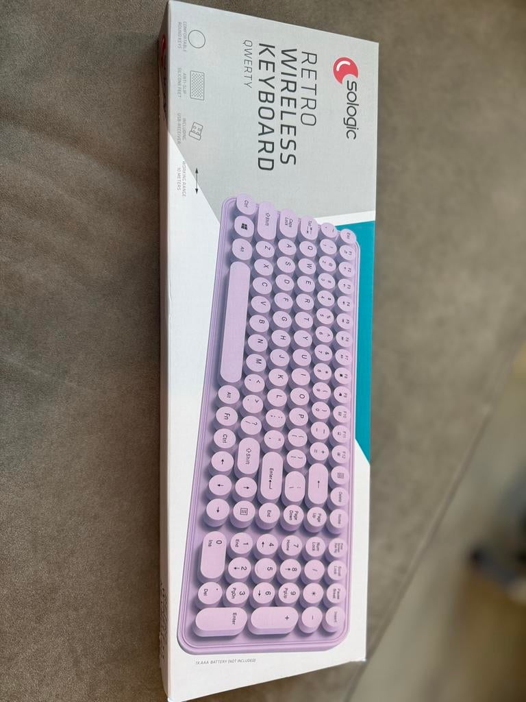 Nieuw Sologic Retro Draadloos Toetsenbord - QWERTY, Computers en Software, Toetsenborden, Ophalen of Verzenden, Qwerty, Nieuw