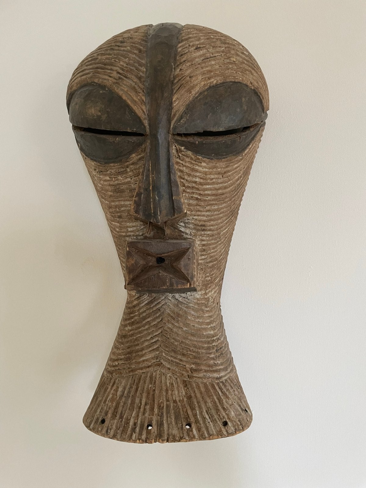 Zeer fraai Afrikaans Kifwebe masker uit Congo, 50 cm, Hout, Bruin, Afrika, Masker