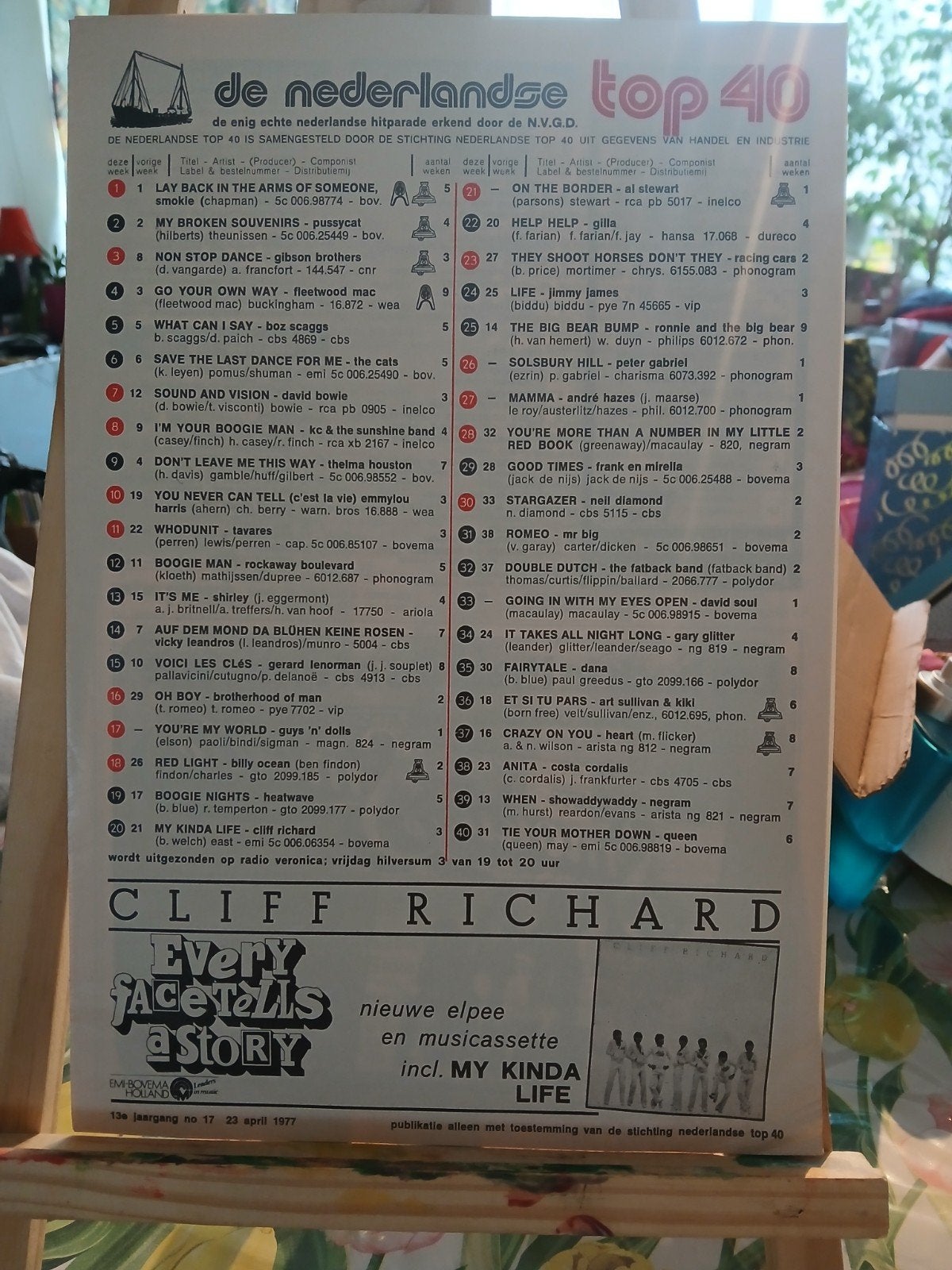 Nederlandse Top 40 - 23 april 1977 - Cliff Richard, Ophalen of Verzenden