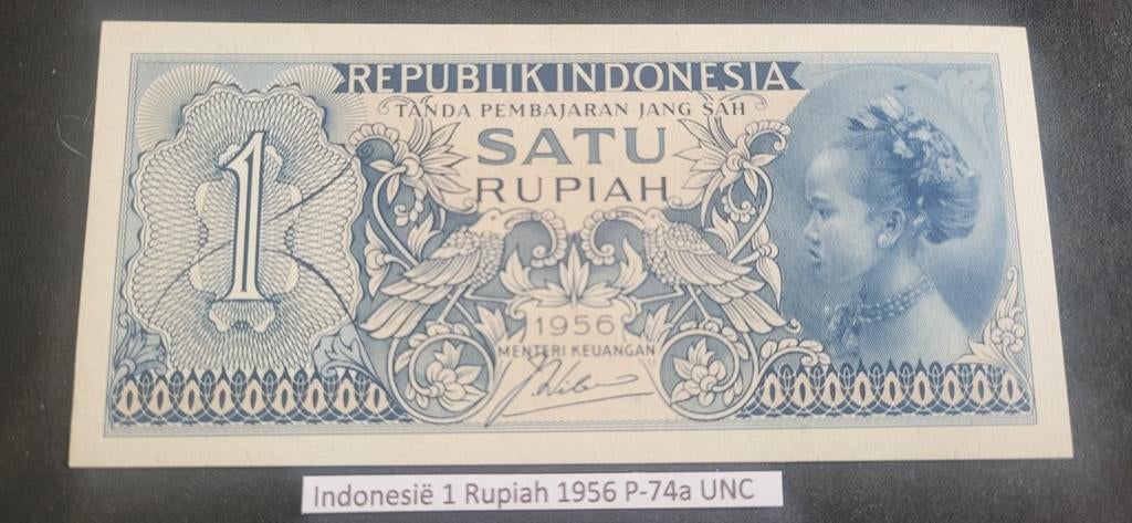Indonesië 1 Rupiah 1956 P-74a UNC bankbiljet, Ophalen of Verzenden