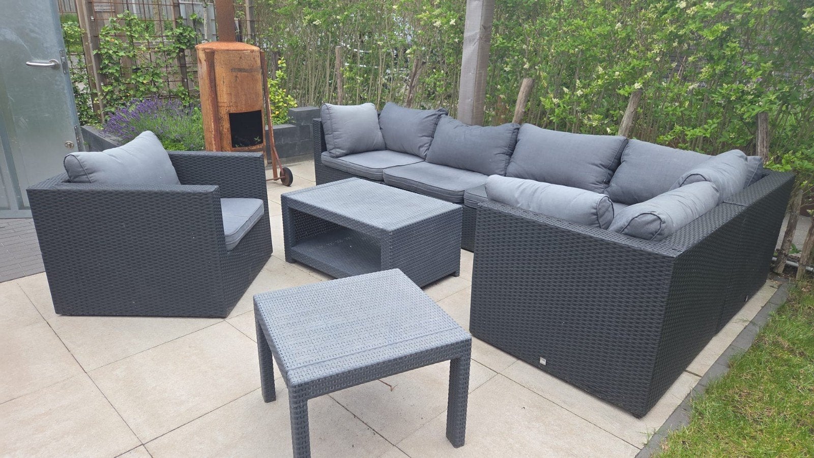 Loungeset Pure Home Collection - Wicker Grijs, Ophalen, Gebruikt, Meer dan 8 zitplaatsen, Loungeset