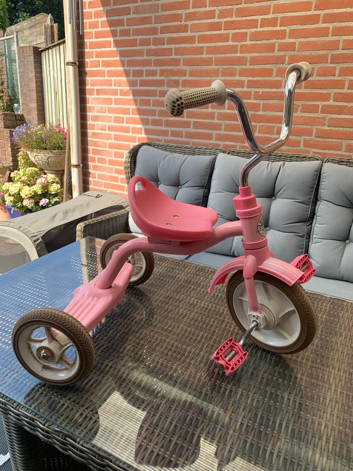 Italtrike Classic Roze driewieler, Fietsen en Brommers, Ophalen, Gebruikt, Terugtraprem