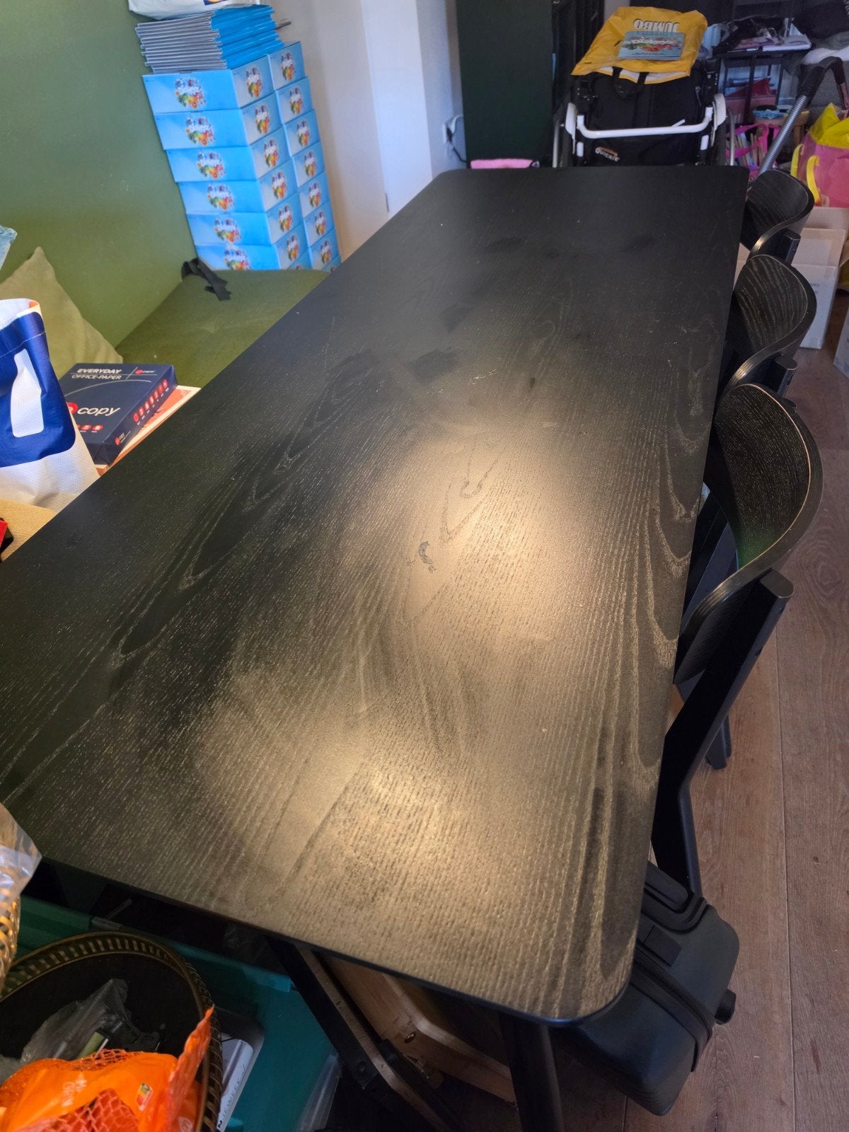 Zwarte eettafel Ikea, 200x80 cm, voor 4-6 personen, Ophalen, Gebruikt, Modern, functioneel, 50 tot 100 cm