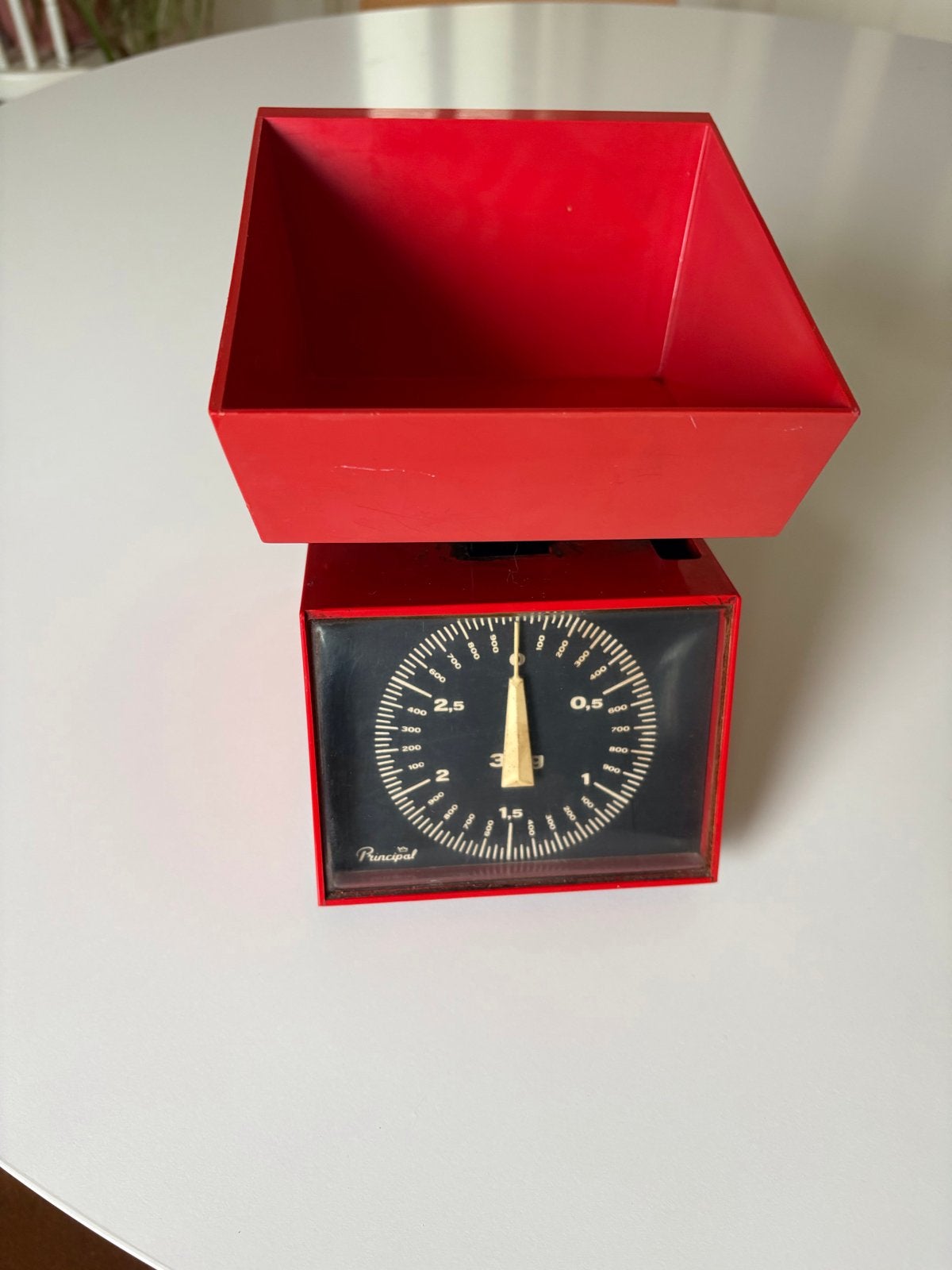Vintage Principal Keukenweegschaal Jaren 70 Space Age Rood, Ophalen of Verzenden, Gebruikt