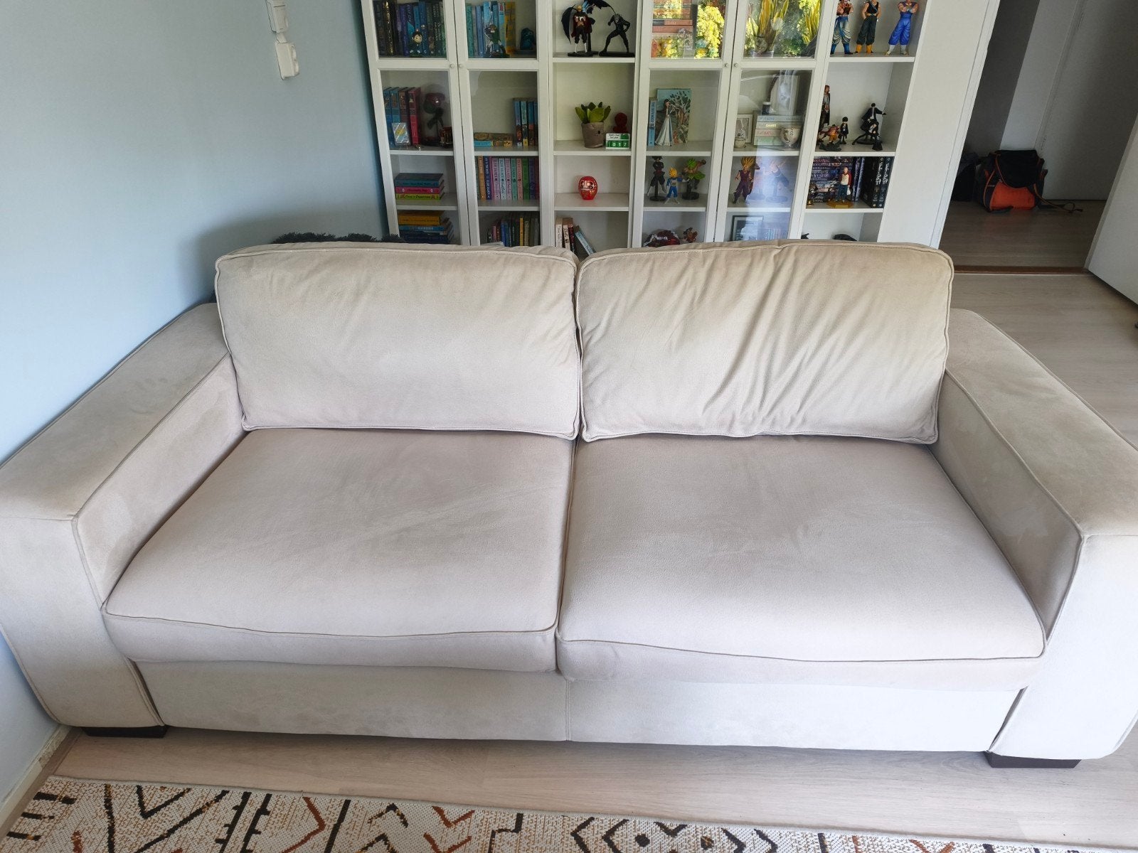 Bank microleder, Ophalen, Gebruikt, Driepersoons, 75 tot 100 cm