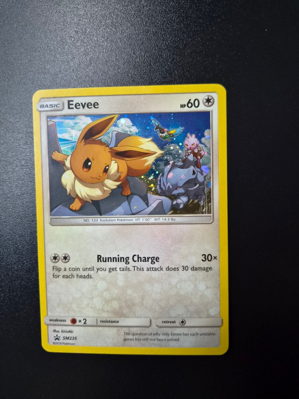 Eevee SM235 Pokemon Promo holo, Ophalen of Verzenden, Zo goed als nieuw, Booster, Foil