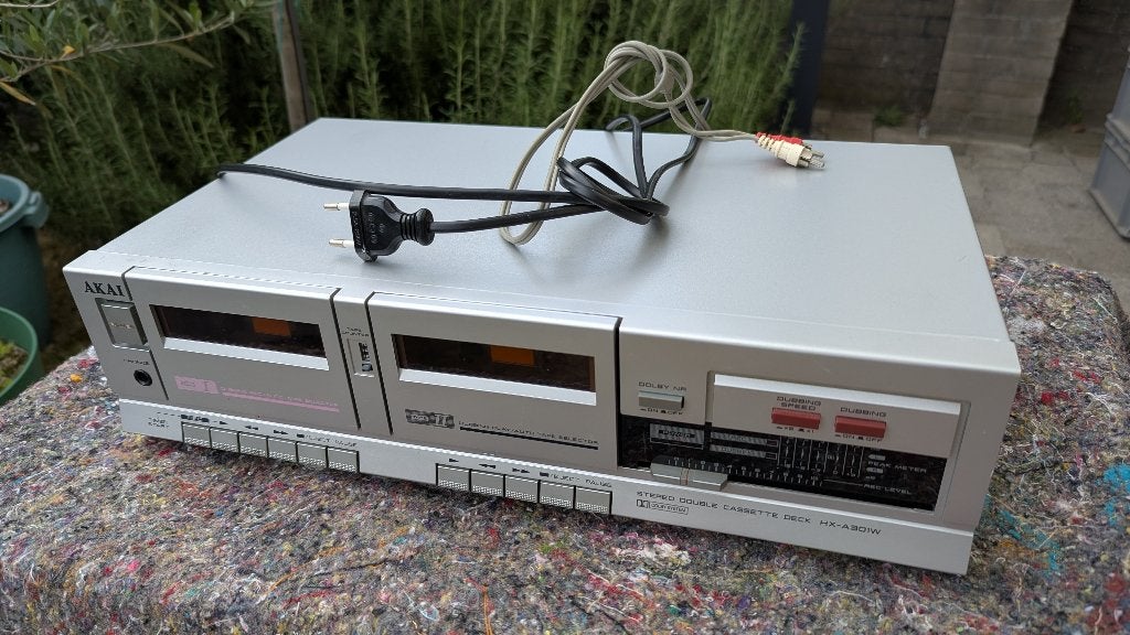 Akai HX-A301W stereo dubbel cassettedeck, Ophalen of Verzenden, Dubbel, Akai
