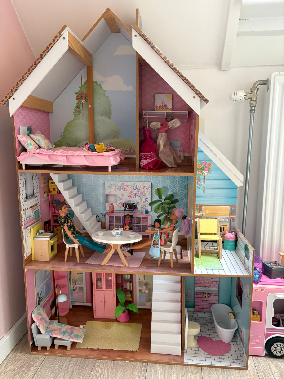 Groot KidKraft Poppenhuis met Meubels, Kinderen en Baby's, Ophalen, Zo goed als nieuw, Poppenhuis