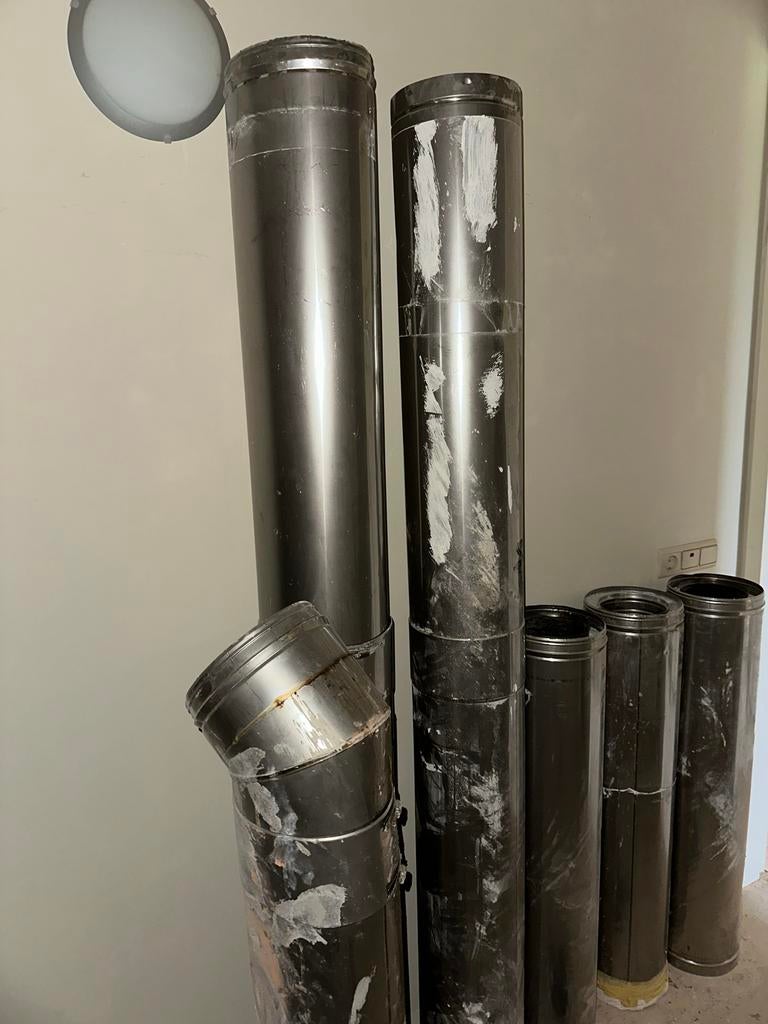 Geisoleerde dubbelwandige kachelbuizen, Ophalen, Gebruikt, Kachel, Minder dan 60 cm