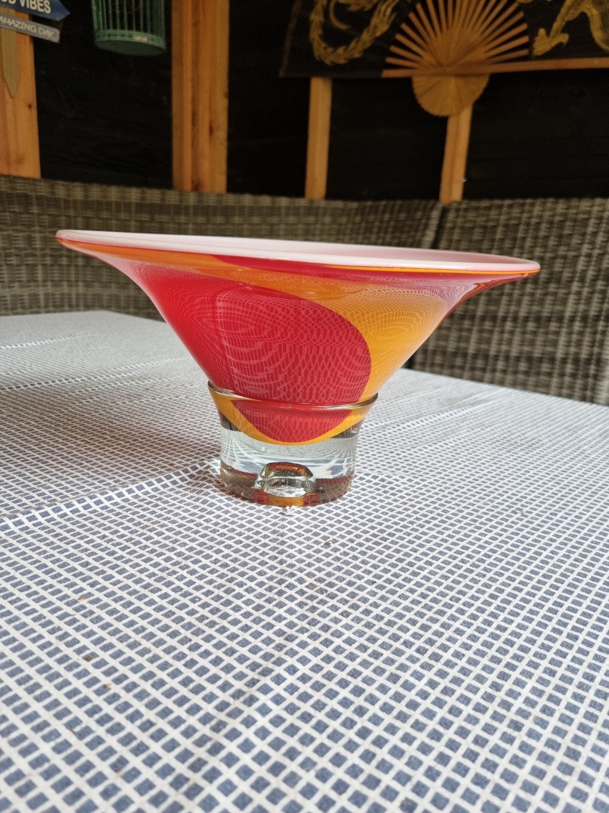 Mooie glazen schaal van Bernard Heesen., Ophalen of Verzenden