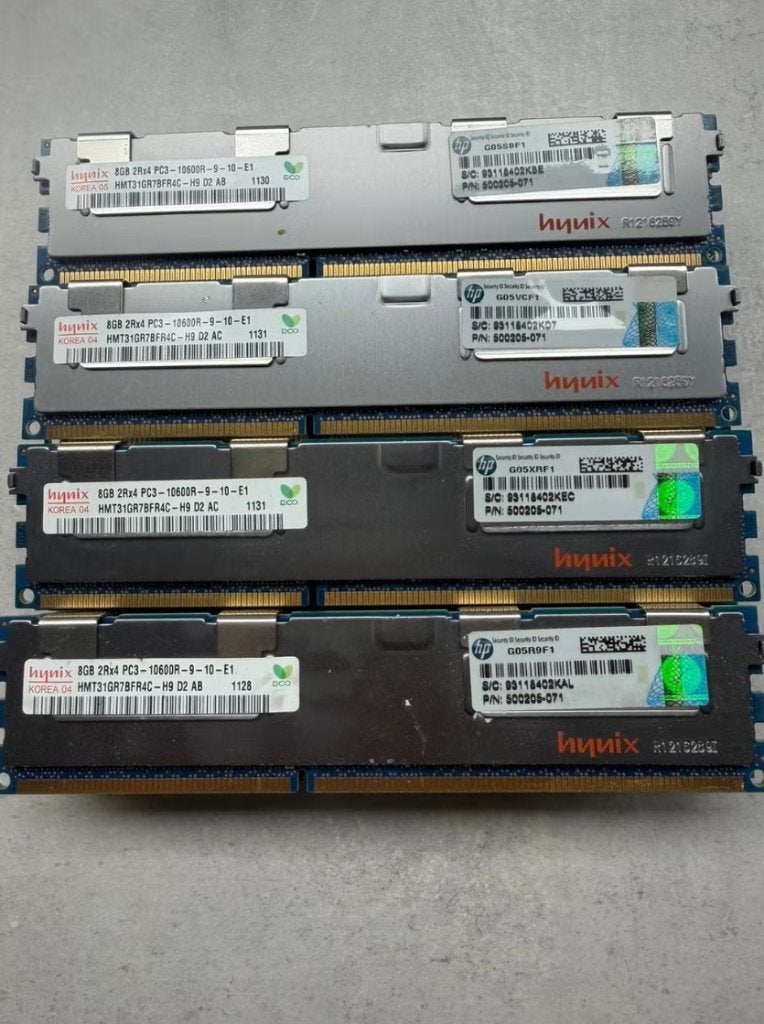 16x Hynix 8Gb 2Rx4 PC3 10600R geheugen (SERVER ONLY), Computers en Software, RAM geheugen, Verzenden, Server, DDR3, Hynix