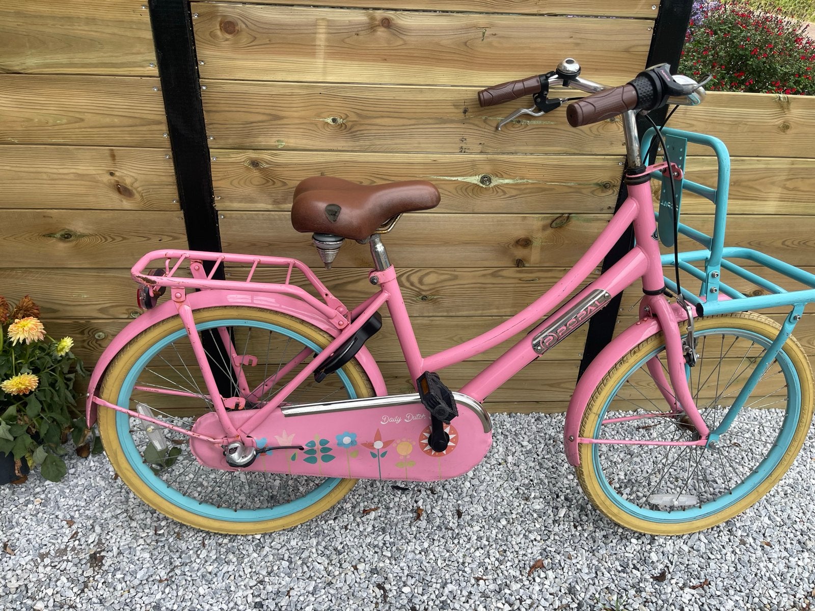 Roze Popal Daily Dutch Basic Meisjesfiets 22inch met voorrek, Ophalen, Terugtraprem, 22 inch, Gebruikt