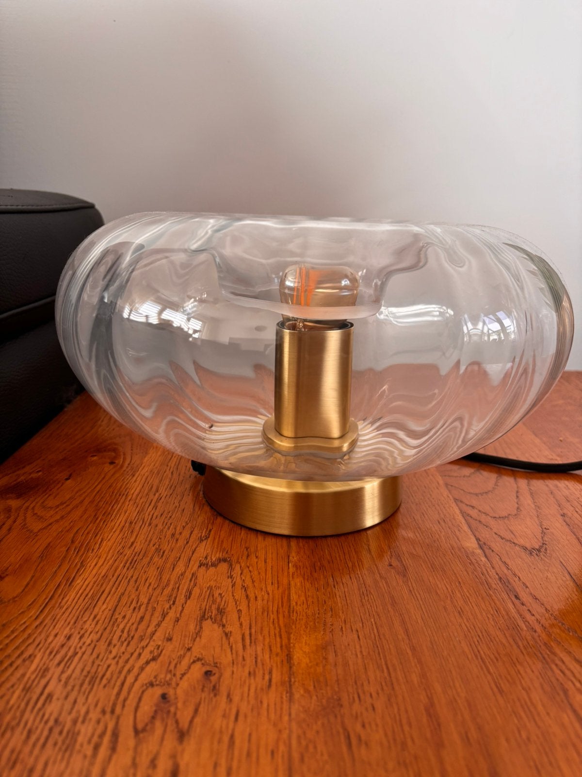 Prachtige schemerlamp/tafellamp, Ophalen, E27 (groot), Zo goed als nieuw, Glas